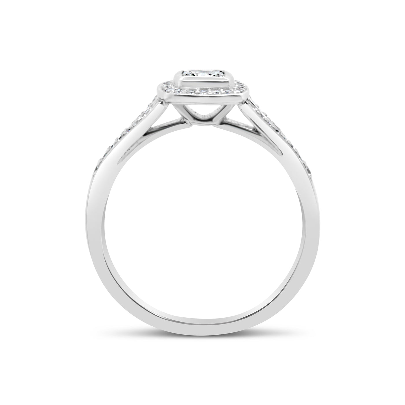 18ct White Gold Diamond Halo Ring