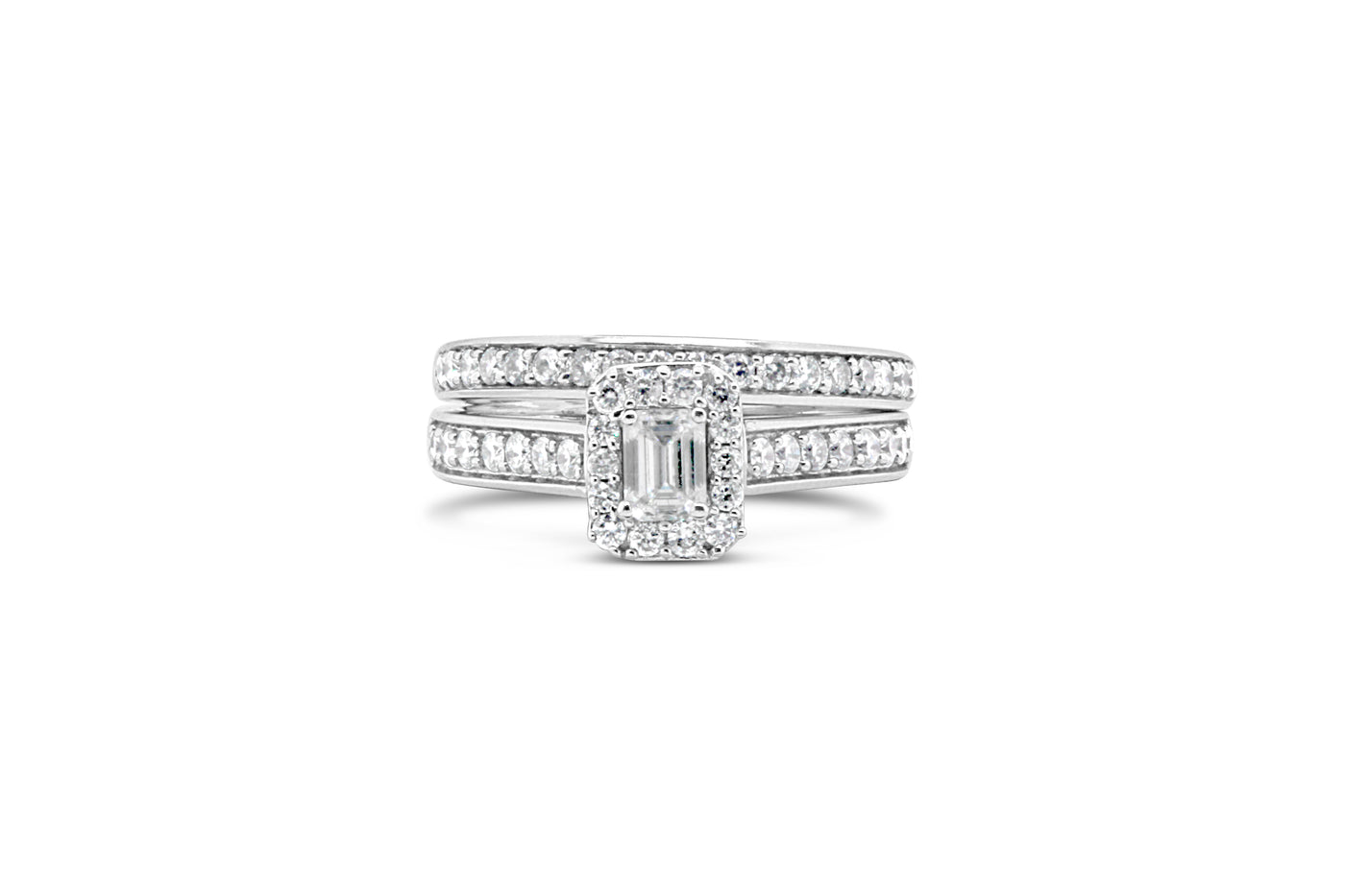 14ct White Gold 1.02ct Diamond Bridal Set