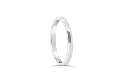 9ct White Gold Channel Set Diamond Band Ring