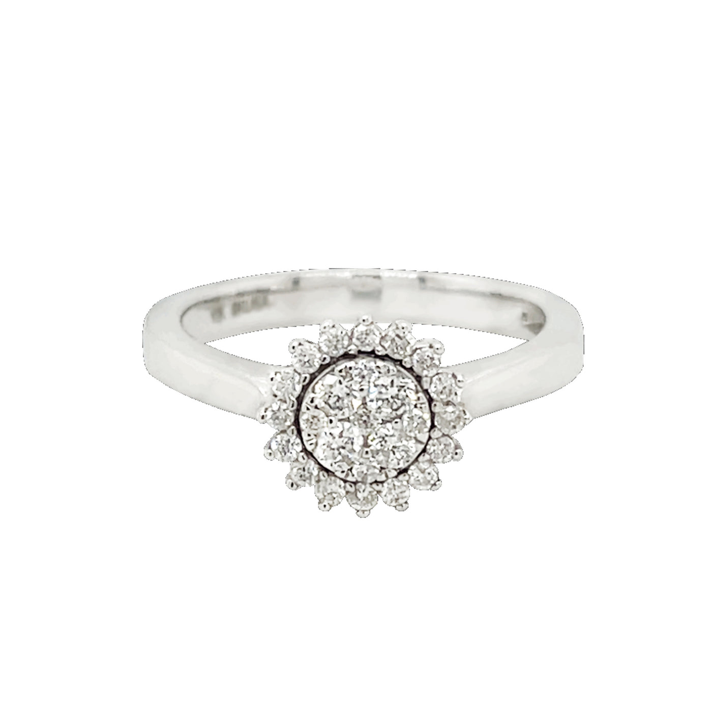 10K White Gold Diamond Cluster Ring | Total 0.30ct