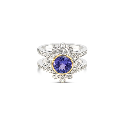 9ct Tanzanite & Diamond Vintage Ring