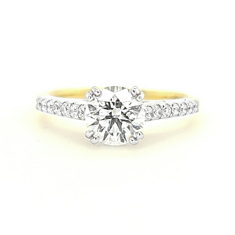 18ct Gold Bitone Lab Created Diamond Engagement Ring