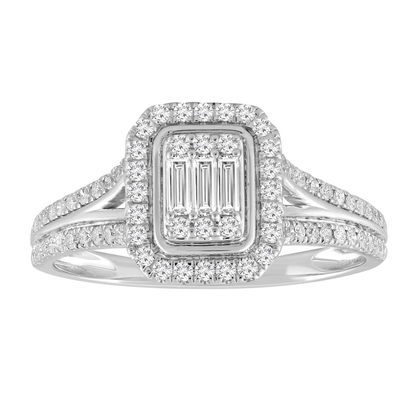 9k White Gold Diamond Ring