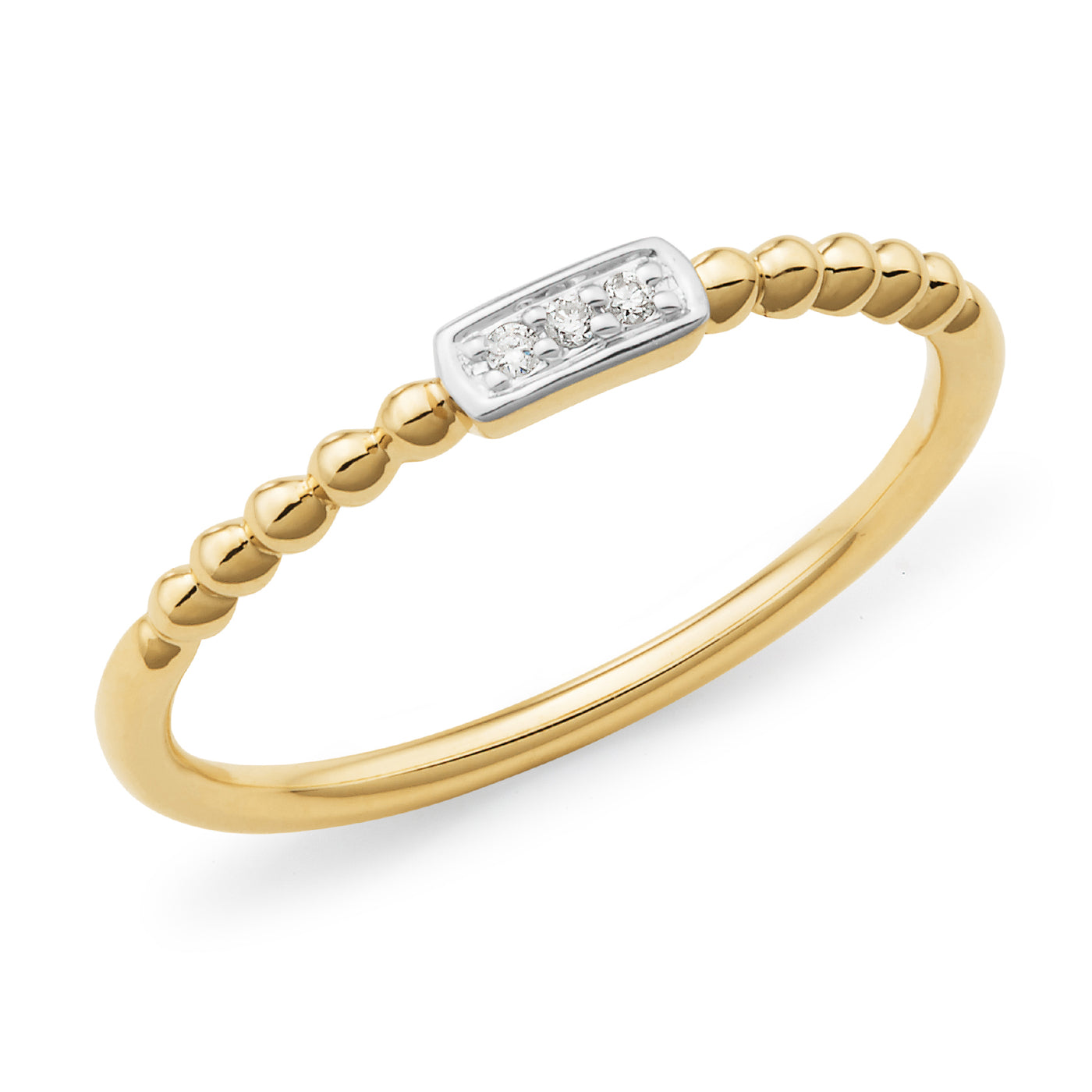 9k Yellow Gold & Diamond Ring