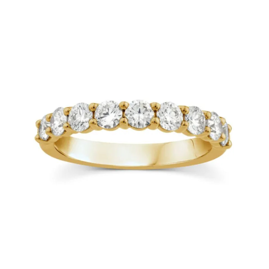9ct Yellow Gold Lab Grown Diamond Round Cut Band 1 TDW