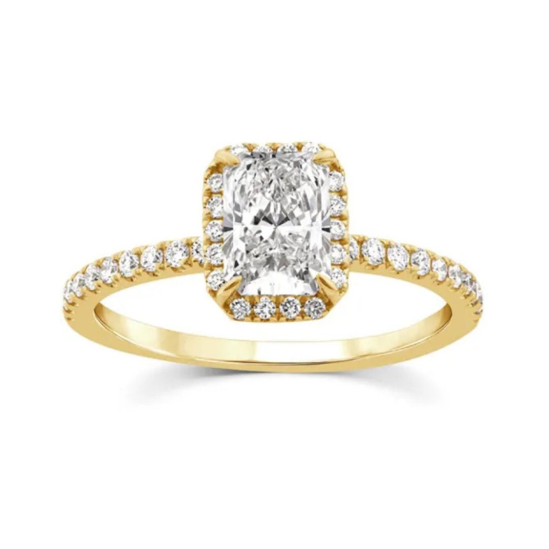 9ct Yellow Gold Lab Grown Diamond Radiant Cut Ring
