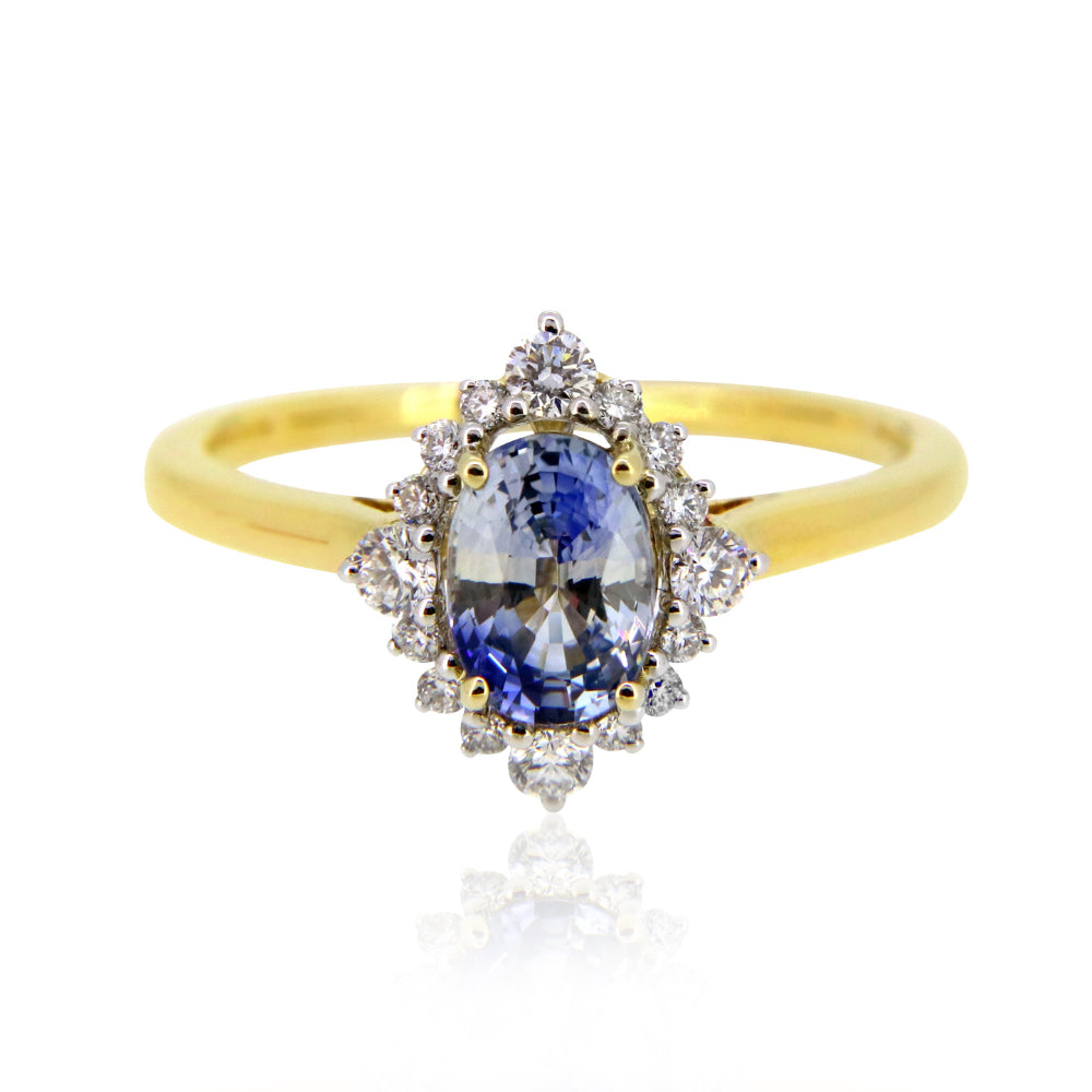 9ct Sapphre & Diamond Ring