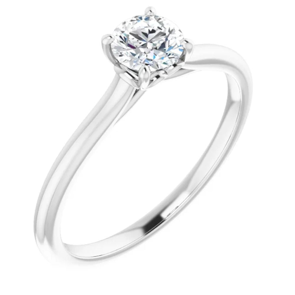 Amavi 14ct White Gold 0.50ct Round Brilliant Moissanite Solitaire