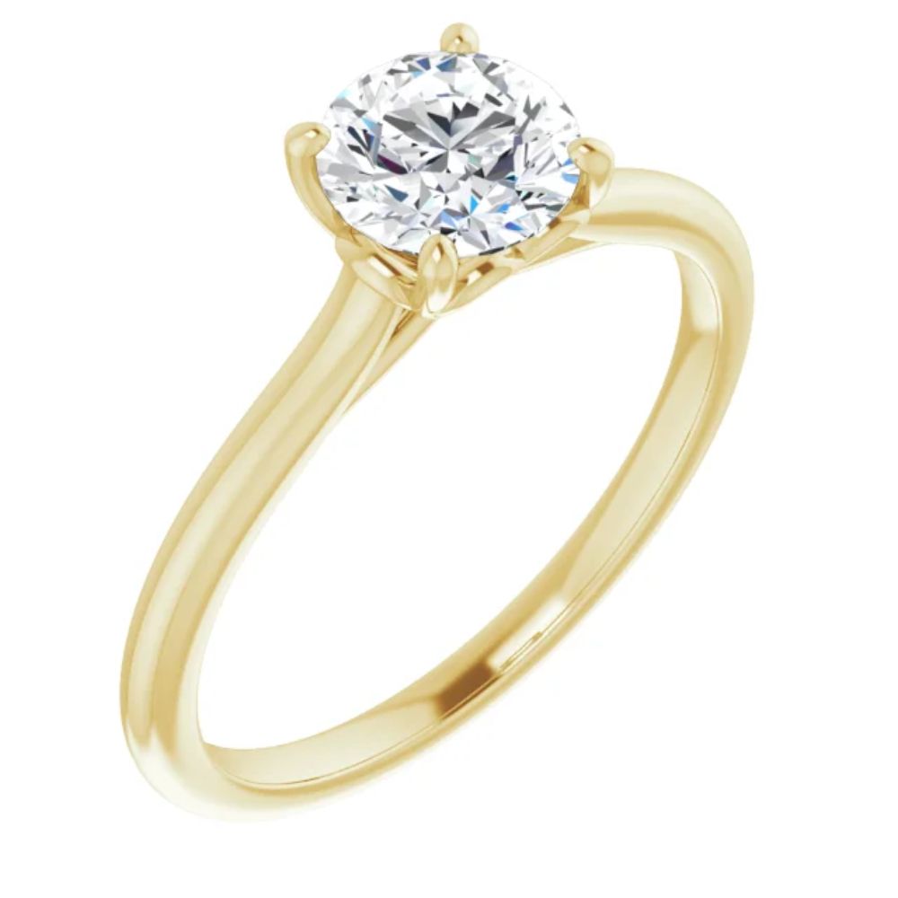 Amavi 14ct Yellow Gold 0.75ct Round Brilliant Moissanite Solitaire