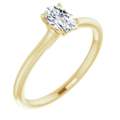 Amavi 14ct Yellow Gold 0.50ct Oval Moissanite Solitaire