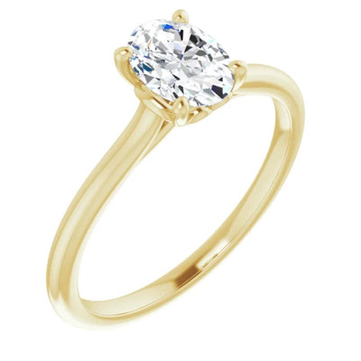 Amavi 14ct Yellow Gold 0.75ct Oval Moissanite Solitaire