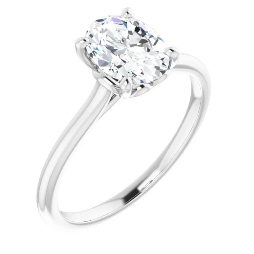 Amavi 14ct White Gold 1.25ct Oval Moissanite Solitaire