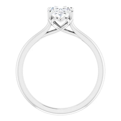 Amavi 14ct White Gold 1.25ct Oval Moissanite Solitaire