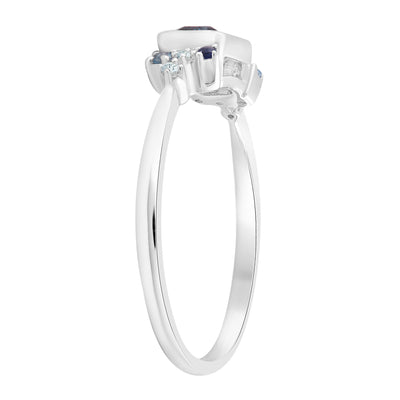 9k WG London Blue & Mixed Topaz & Diamond Ring