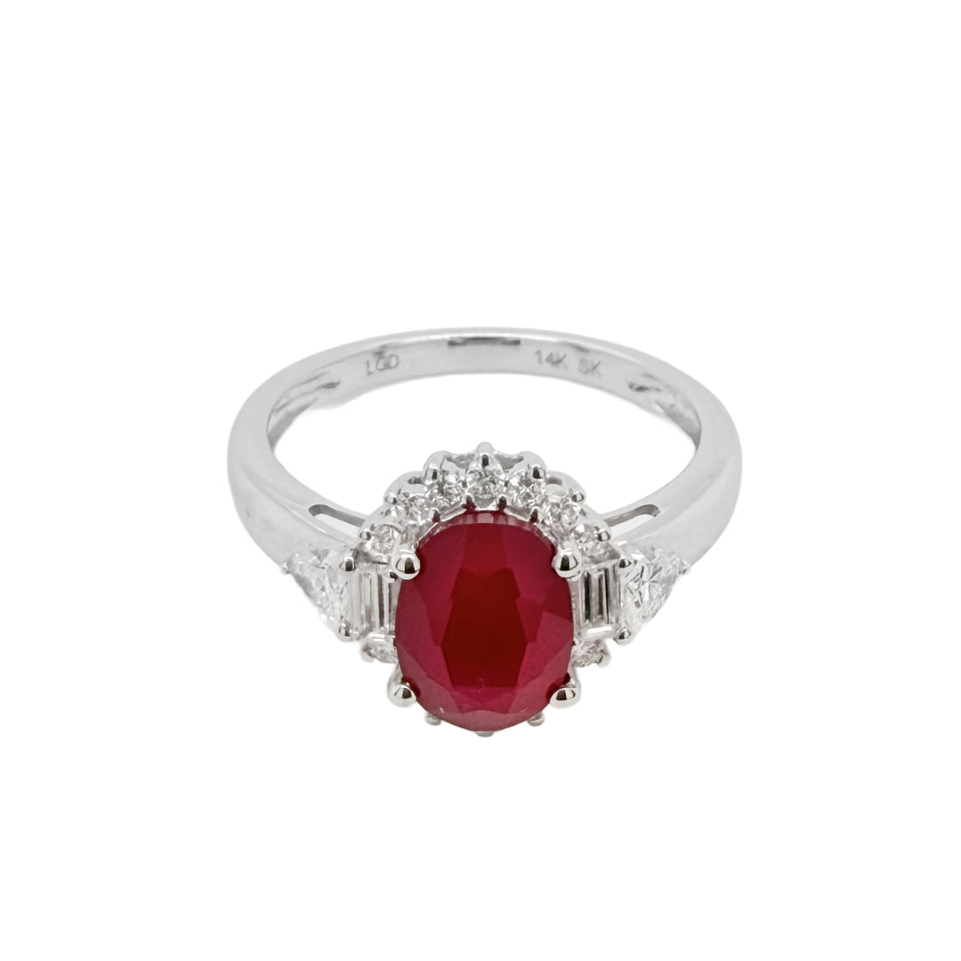 14K Ruby & Diamond Ring