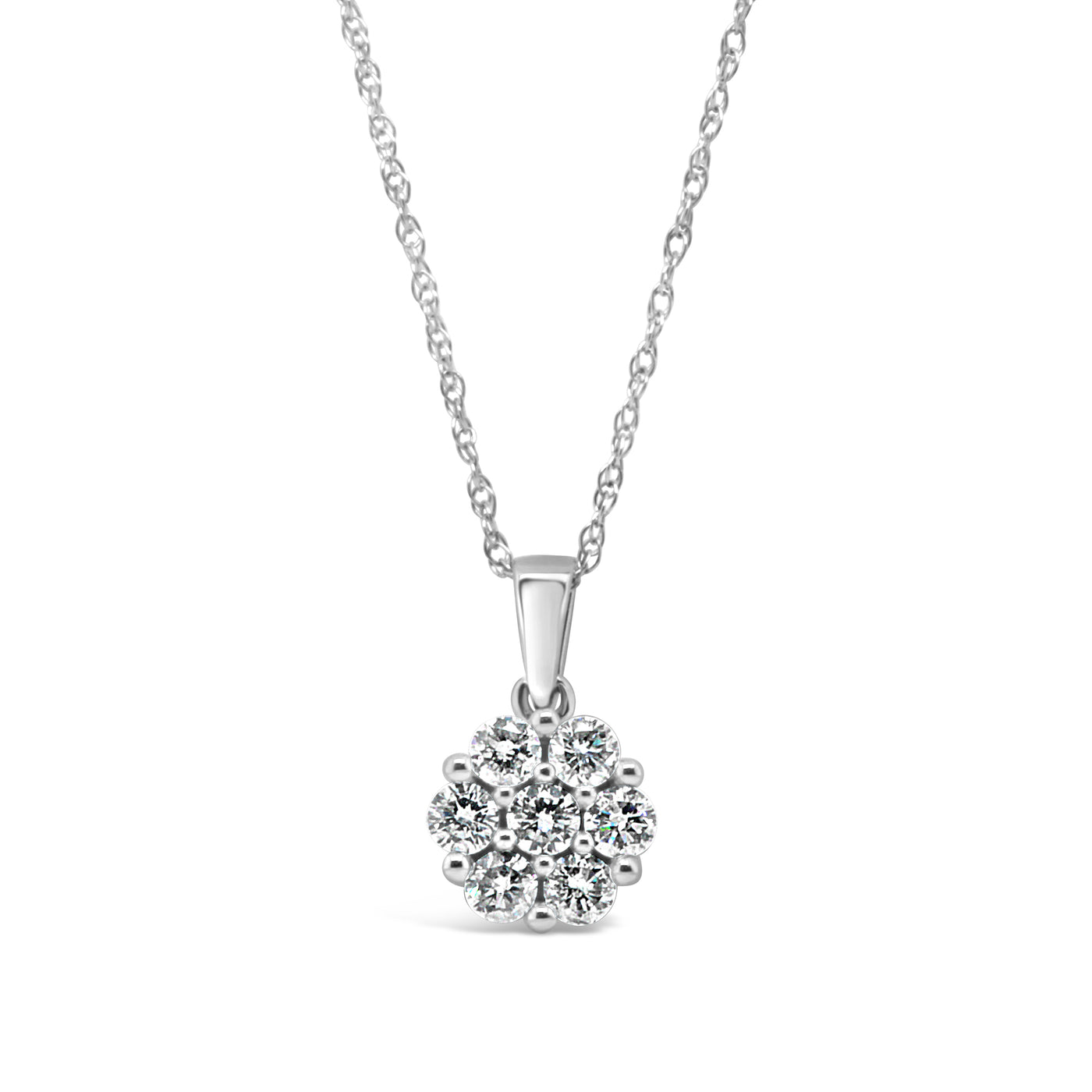 14ct White Gold Diamond Necklace