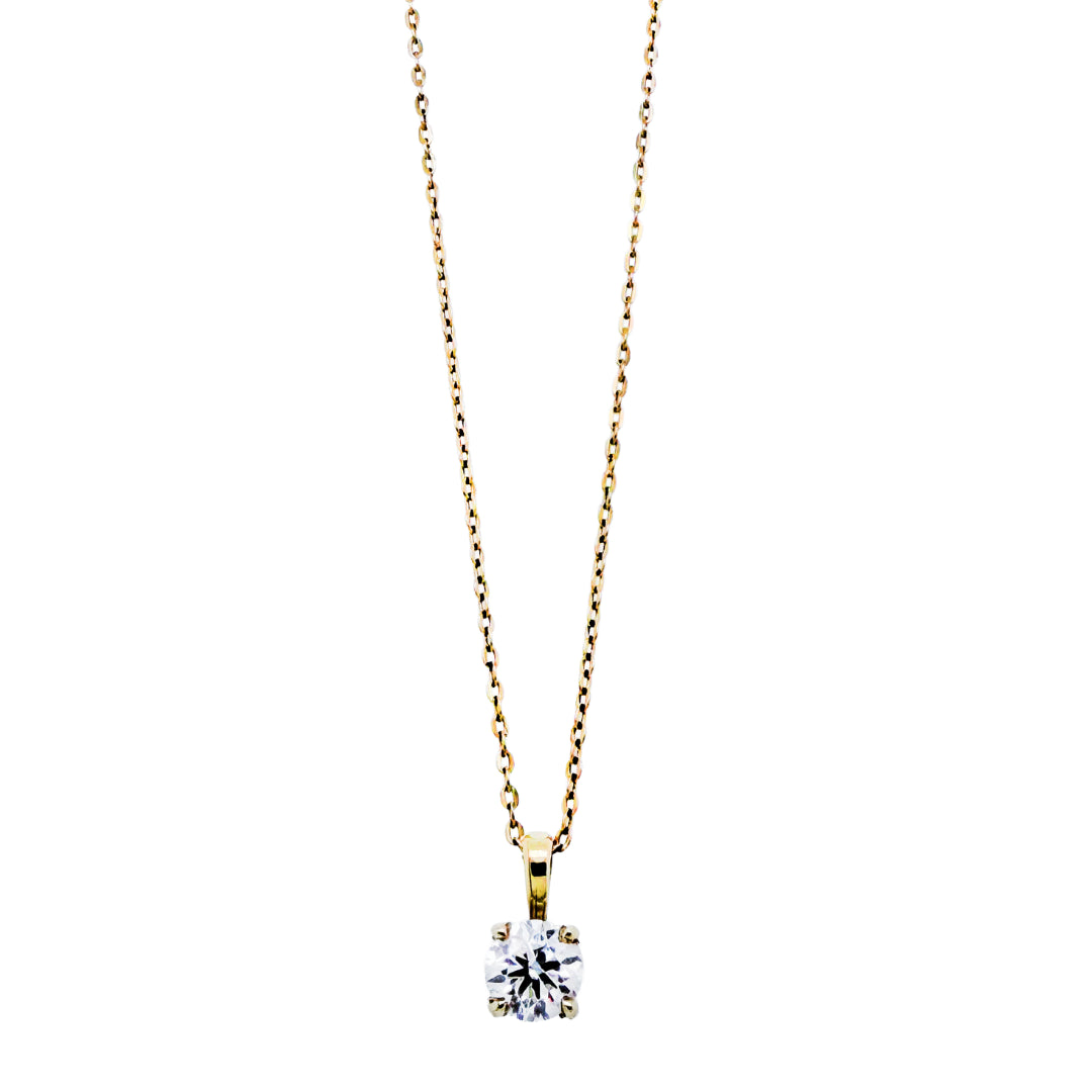 Vida 14k Yellow Gold & Lab Created Diamond 4 Claw Pendant | TDW 0.50ct