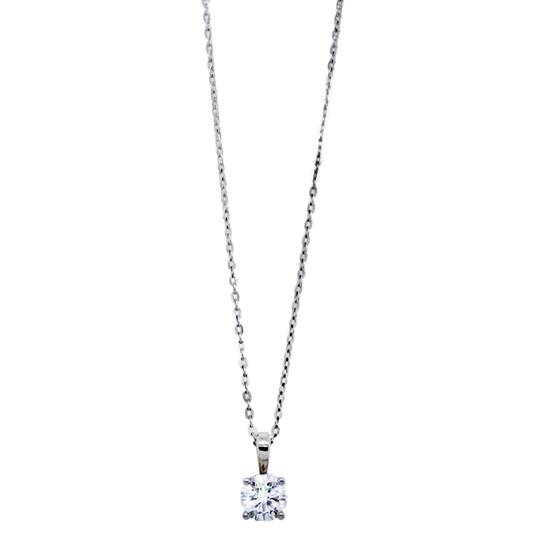 Vida 14ct White Gold and Lab Created Diamond 4 Claw Pendant | TDW 0.50ct