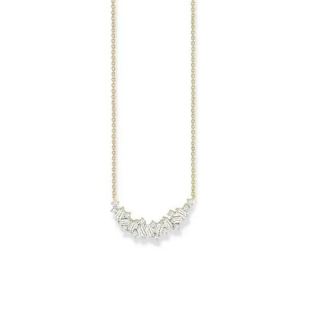 9ct Yellow Gold Mixed Diamond Necklace