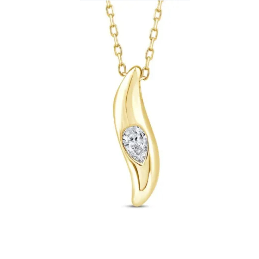 9ct Yellow Gold Lab Grown Diamond Necklace 0.12 TDW