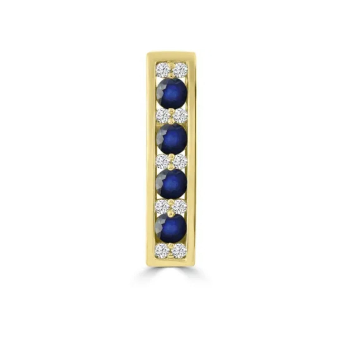 9ct Yellow Gold Sapphire and Diamond Pendant