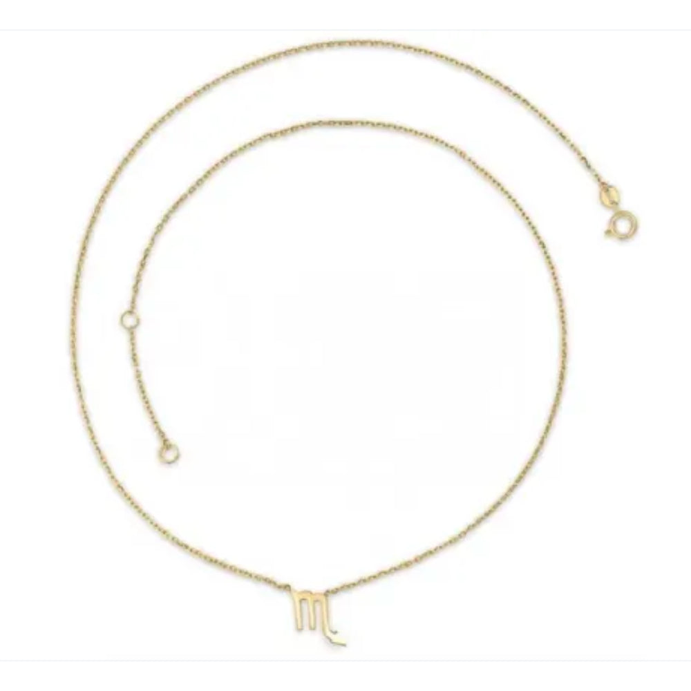 9k Yellow Gold Scorpio Zodiac Necklace