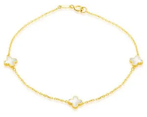 9k Yellow Gold MOP Petal Bracelet