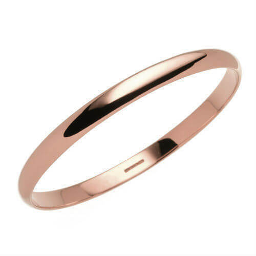 9k Rose Gold Sharp Oval 1/2 Troy Ounce Bangle