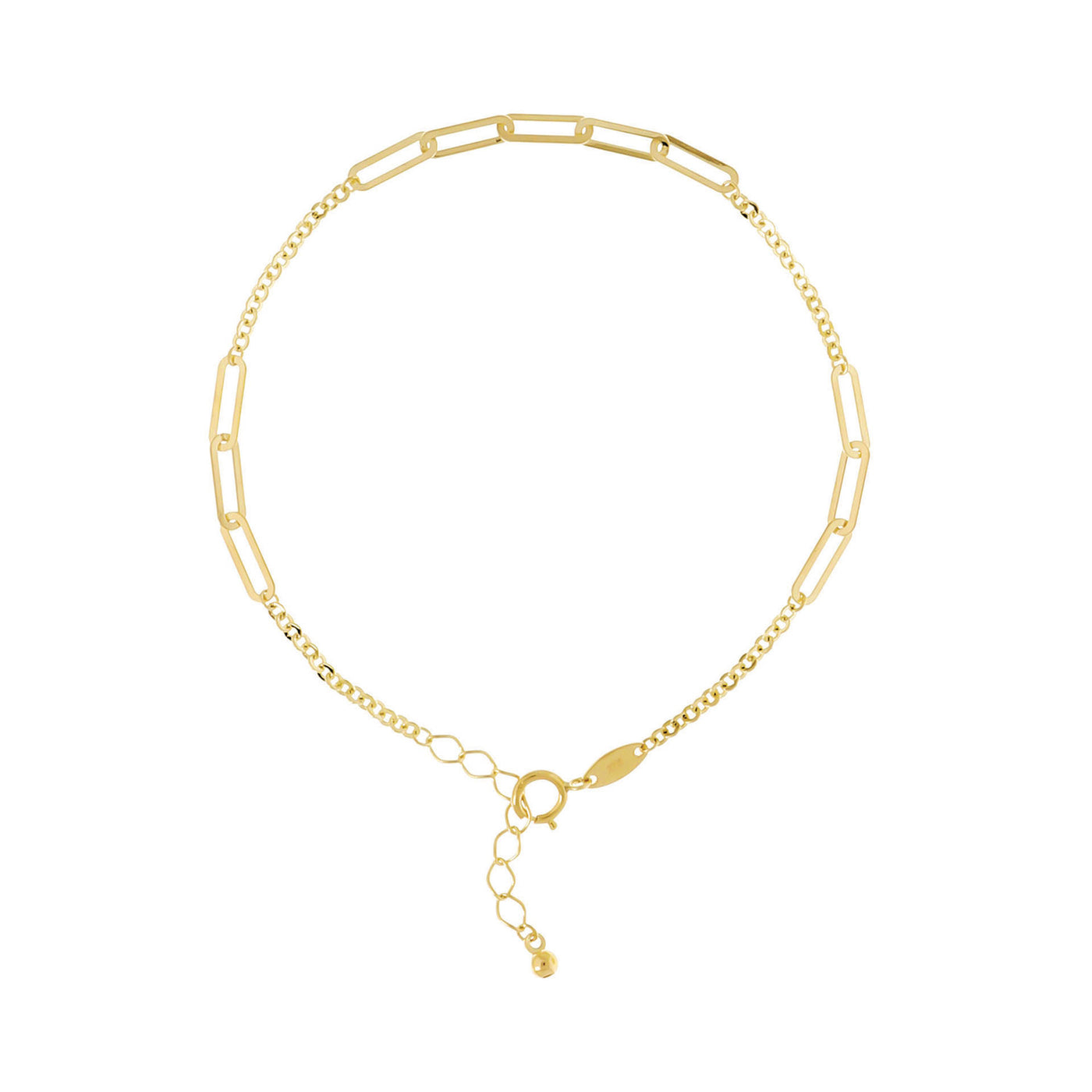 9k Yellow Gold Alternate Flat Link Bracelet