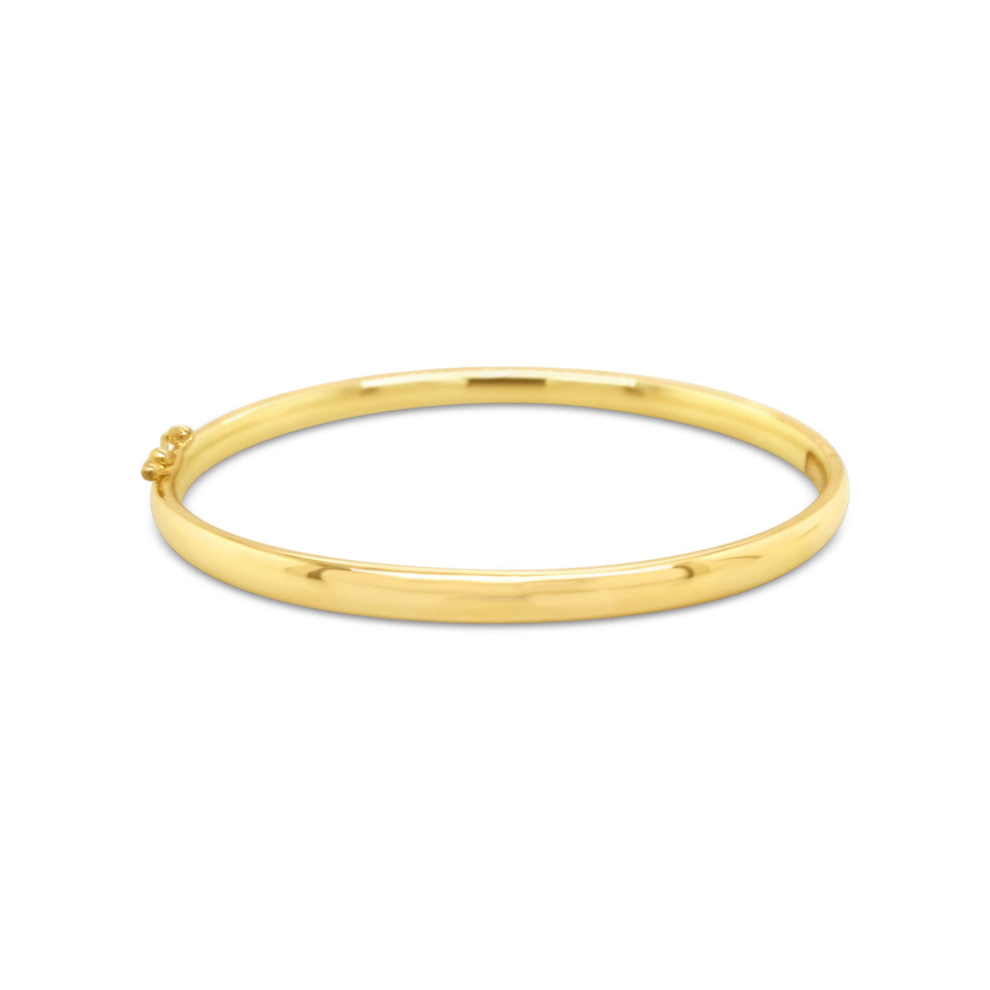 9k Yellow Gold Oval Hinged Bangle (Curved Edge)