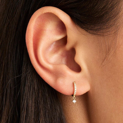 By Charlotte | Magical Dreams | 14k Yellow Gold | Cubic Zirconia | Single Hoop Earring