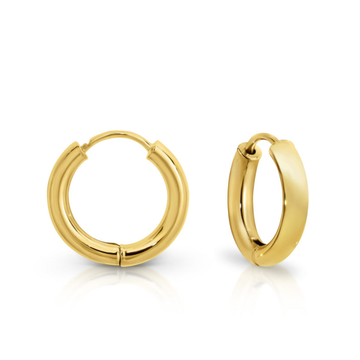 9ct Yellow Gold Huggie Hoops | 10mm