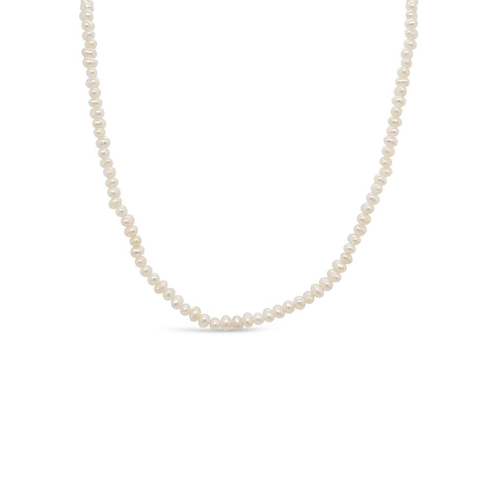 Allura Micro Fresh Water Pearl Necklace | Silver | 40cm