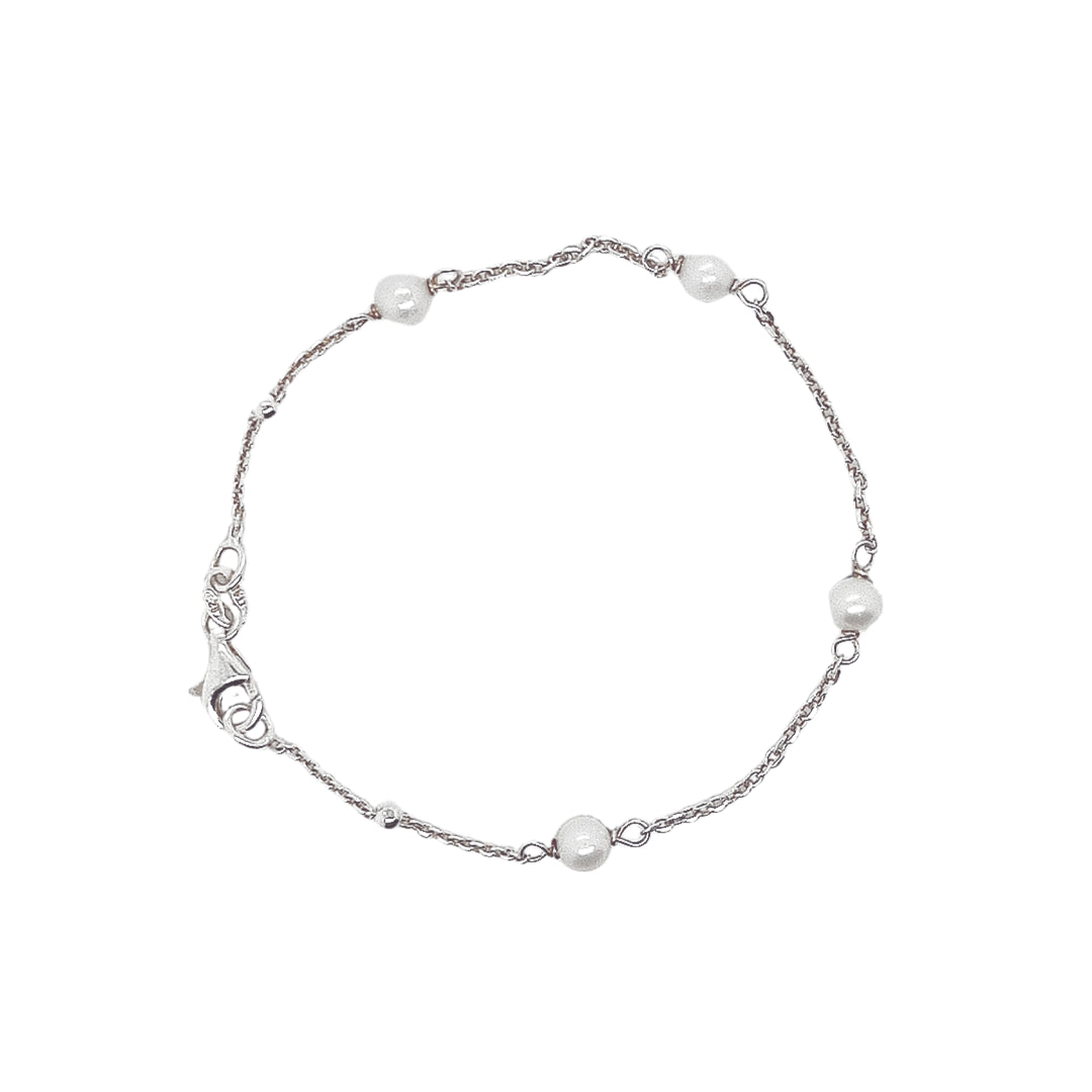 Alura Sterling Silver Fresh Water Pearl 19cm Bracelet