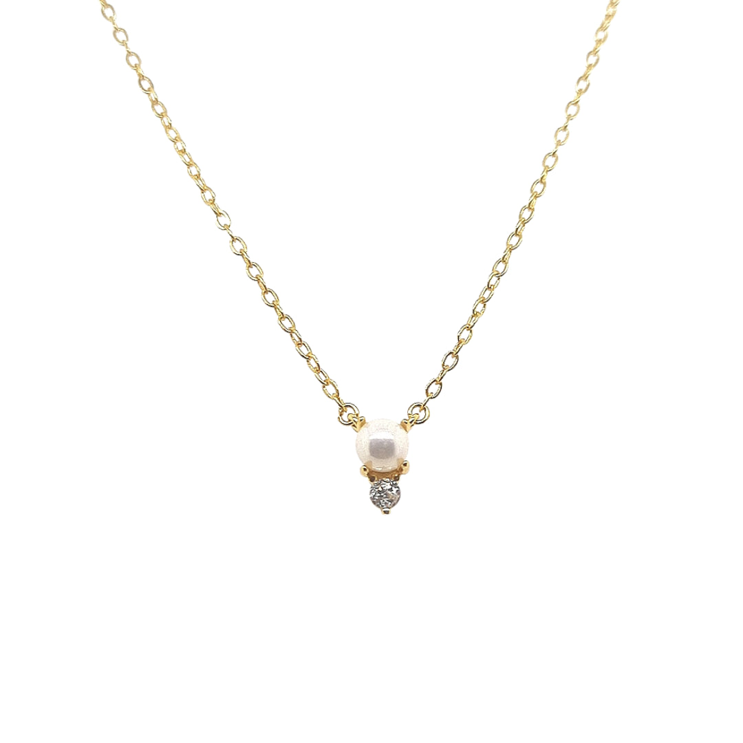 Allura Fresh Water Pearl & CZ Necklace