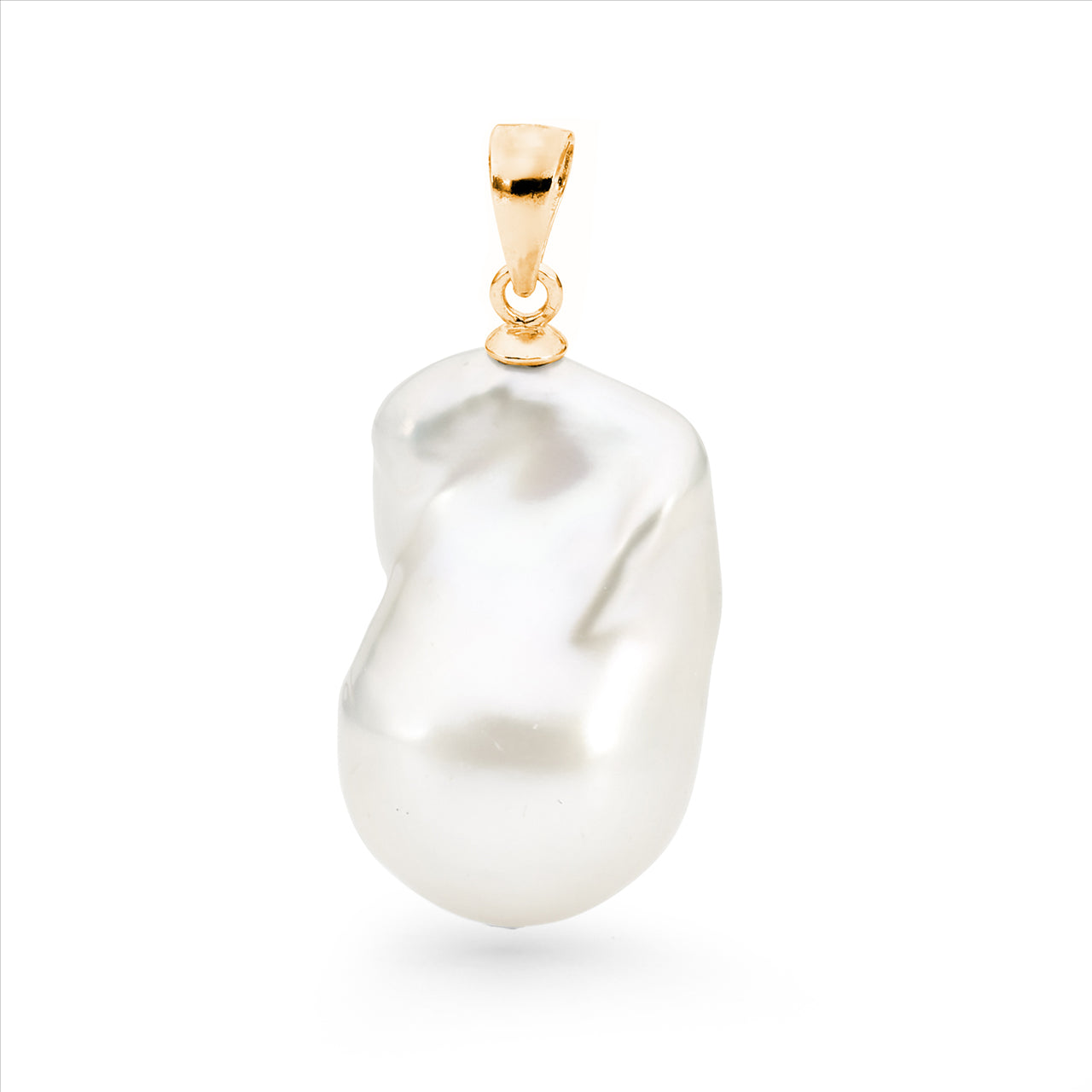 9k Yellow Gold Baroque Pearl Necklace