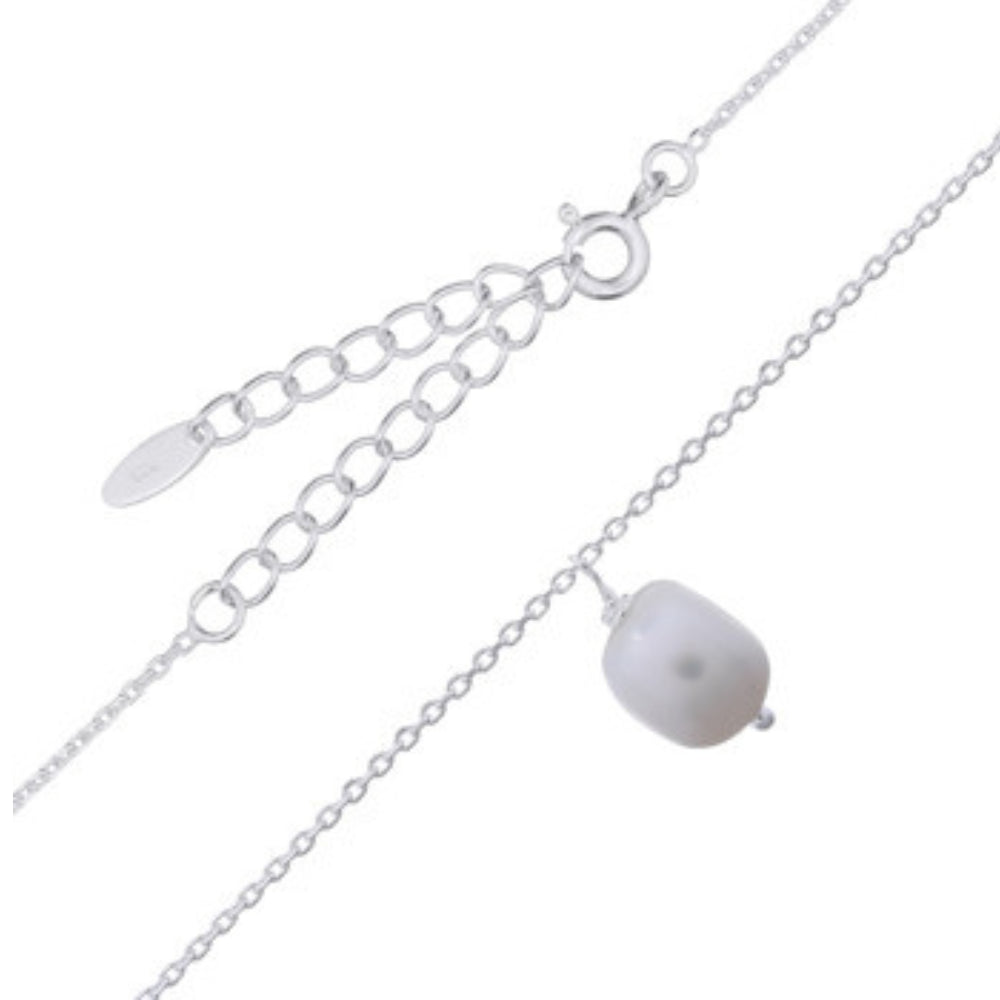 Allura Baroque Pearl Necklace | Silver