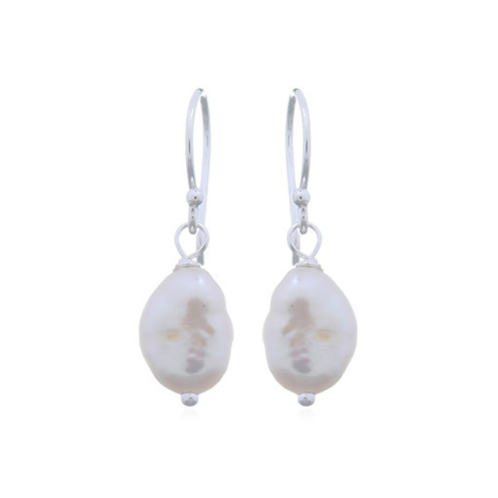 Allura Conch Fresh Water Pearl Earrings | Silver