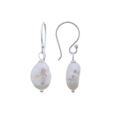 Allura Conch Fresh Water Pearl Earrings | Silver