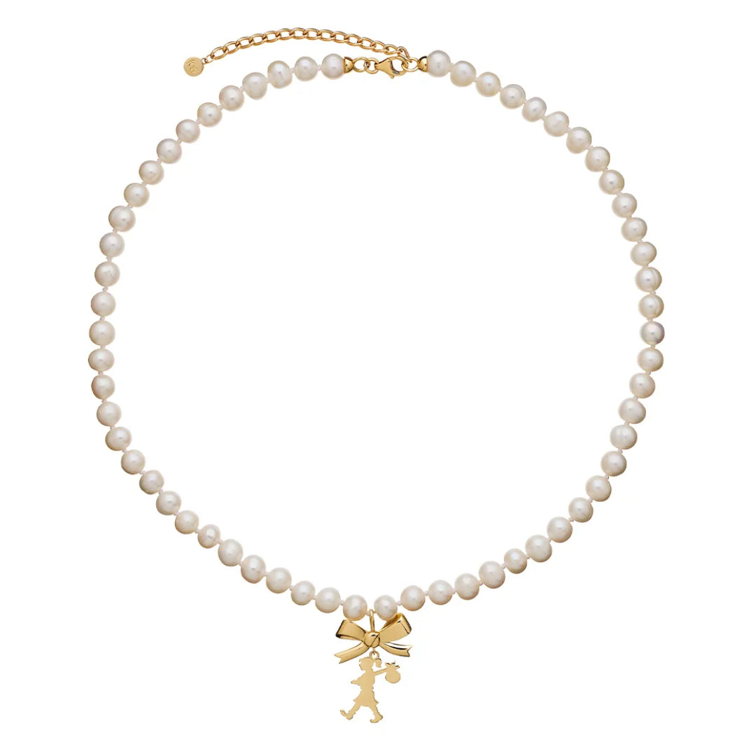 Karen Walker | Gift with Bow | Yellow Gold | FW Pearls | 45+5cm Necklace