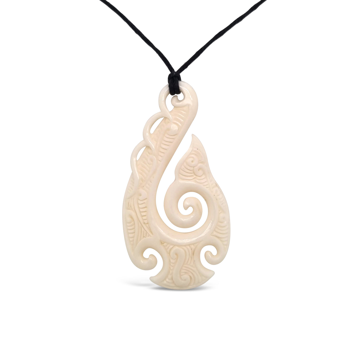 Wild at Heart Bone Manaia Hook Pendant