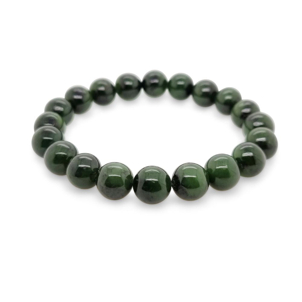 Wild at Heart NZ Greenstone Bead Stretch Bracelet