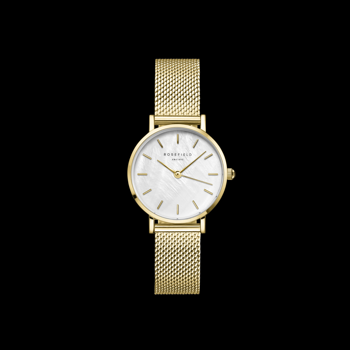 Rosefield Small Edit Mesh Gold Watch