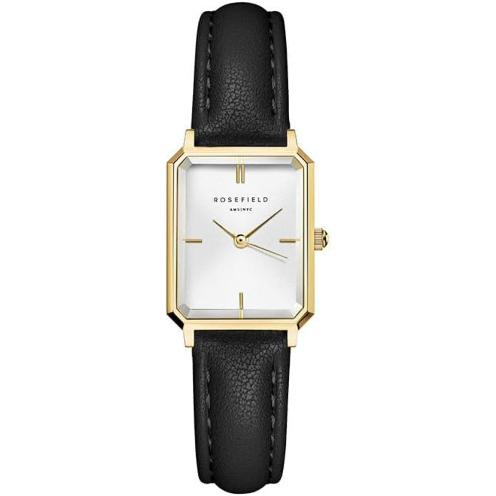 Rosefield Octogon XS White Sunray Dial Gold-Toned Watch