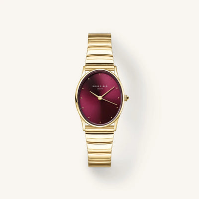 Rosefield | Oval | Sunray | Burgandy | Gold Strap