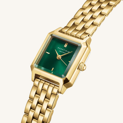 Rosefield Boxelle Emerald Yellow Gold & Emerald Watch