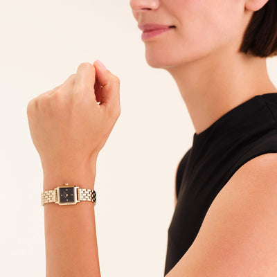 Rosefield The Boxelle Black Crystal Watch