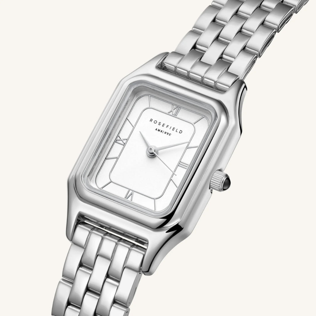 Rosefield Ivy White Silver Watch