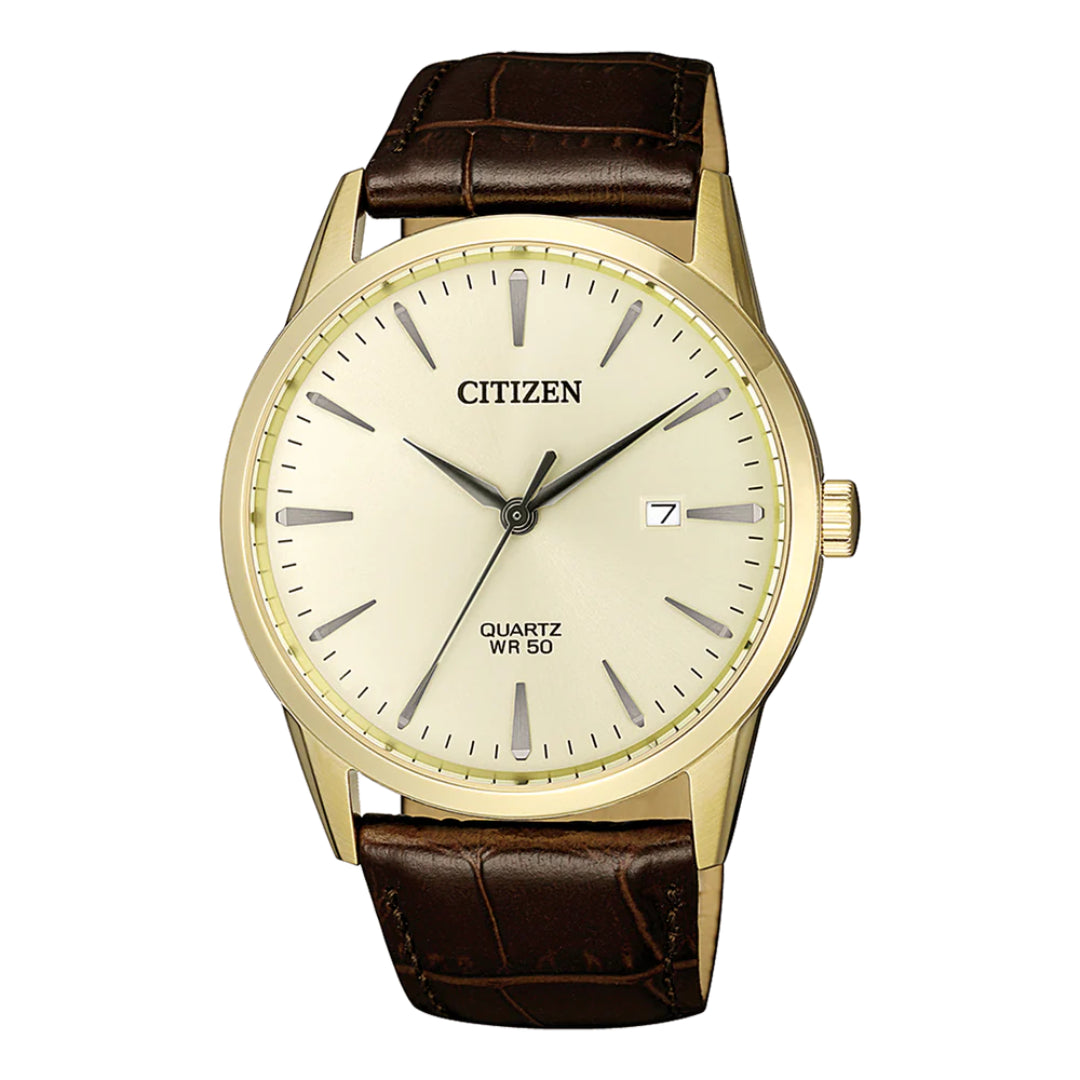 Citizen Quartz Dial Leather Strap Watch