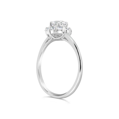 Promise Sterling Silver CZ Halo Cluster Ring